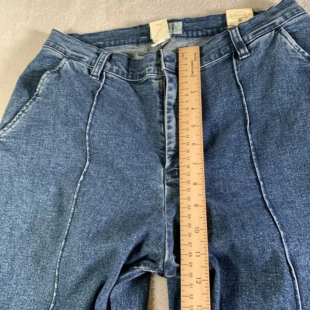 Vintage St Johns Bay Jeans Womens 12 Blue Stonewash High Rise Straight 30x31 NEW